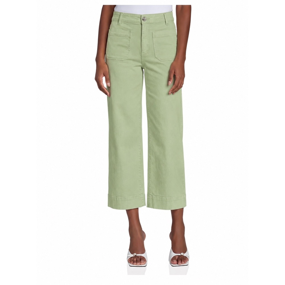 Bagatelle Sage Green High Rise Wide Leg Utility Crop Pants SZ 6